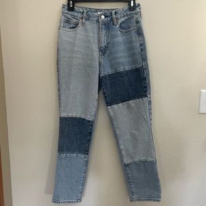 Pacsun multicolor patched mom jeans